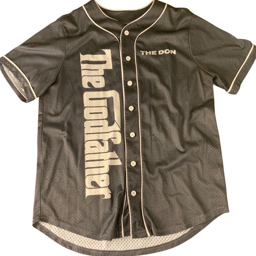 The Godfather Movie Baseball Jersey Black Mesh The Don Vito Corleone Mens M